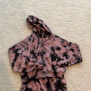 Matching set tie dye purple and black hoodie and joggers never worn